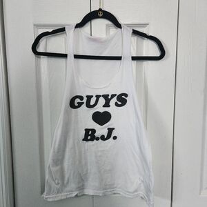 Betsey Johnson Iconic "Guys ❤️ B.J." Racerback Tank Size Large